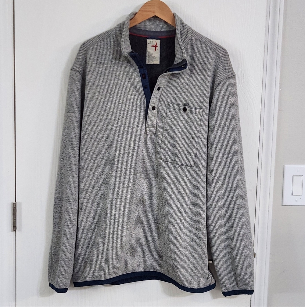 Relwen Rib Pile Quarter Snap Zip Pullover‎